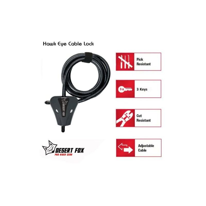 Desert Fox Hawk Eye Cable lock for Soft Luggage