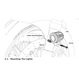 Denali Driving Light Mount - Fender, M5 & M6 Bolts