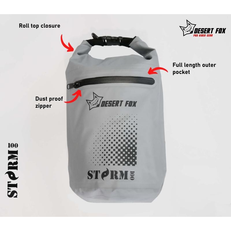 Desert Fox Waterproof Motorcycle Inner Dry Bag: Storm 100