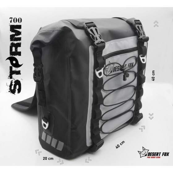 Water & Dust Proof Motorcycle Soft Saddle Pannier Bags: Desert Fox Storm 700