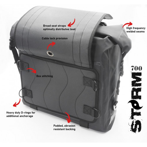 Water & Dust Proof Motorcycle Soft Saddle Pannier Bags: Desert Fox Storm 700